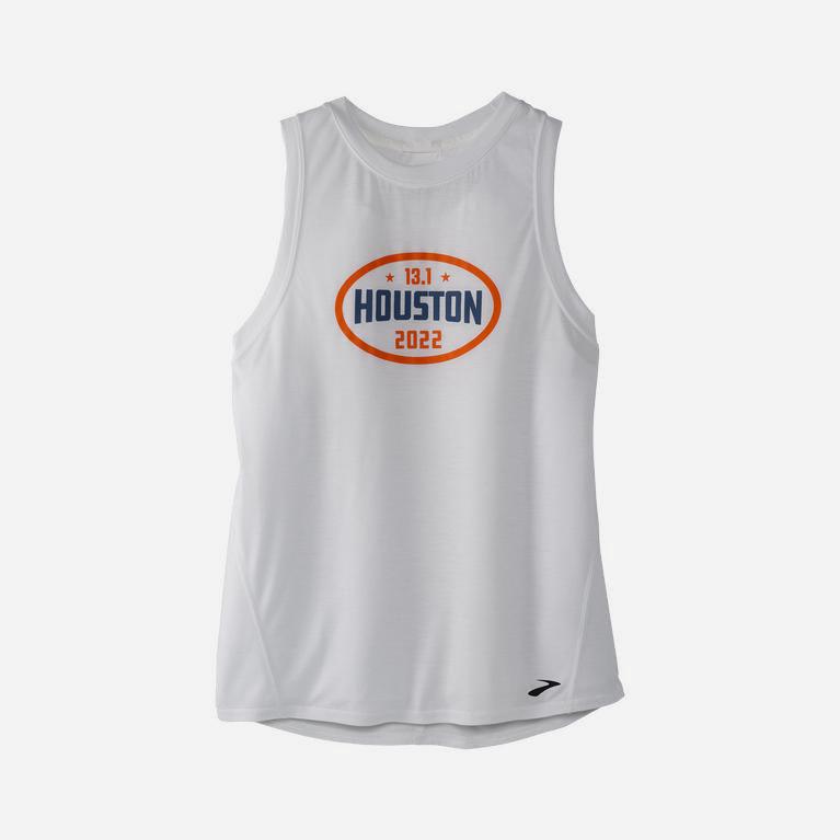 Brooks Houston22 Distance Graphic - Camiseta Sin Mangas Mujer - Blancas (UW7204685)